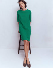 Nessa Ottoman Shift Dress-Jewel Green / Boden Outlet