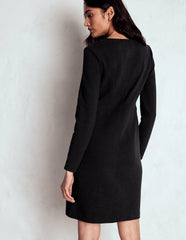 Colette Ottoman Shift Dress-Black / Boden