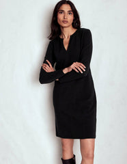 Colette Ottoman Shift Dress-Black / Boden