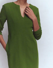 Colette Ottoman Shift Dress-Green Fir / Boden Discount