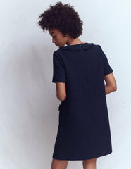 Evita Cotton Shift Dress-Navy / Boden Sale
