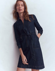 Zip Denim Short Dress-Indigo / Boden Outlet