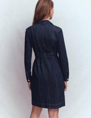 Zip Denim Short Dress-Indigo / Boden Outlet
