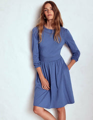 Mila Short Jersey Dress-Denim Blue / Boden us