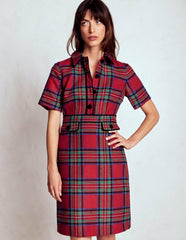 Eda Check Shift Dress-Red, Blue and Green Check / Boden Sale