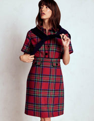 Eda Check Shift Dress-Red, Blue and Green Check / Boden Sale