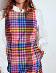 Annie Check Shift Dress-Rainbow Multigingham / Boden On sale
