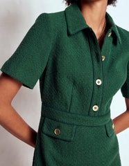 Eda Cotton Shift Dress-Emerald Night / Boden us