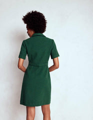 Eda Cotton Shift Dress-Emerald Night / Boden us