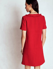 Evita Cotton Shift Dress-Poppy Red / Boden Discount