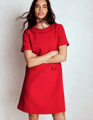 Evita Cotton Shift Dress-Poppy Red / Boden Discount