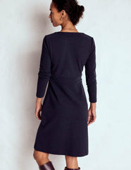 Lavinia Button Shift Dress-Navy / Boden On sale