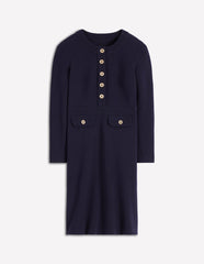 Lavinia Button Shift Dress-Navy / Boden On sale
