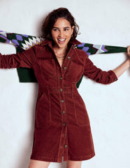 Amanda Cord Short Dress-Chestnut / Boden Online