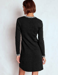 Embellished Knitted Dress-Black / Boden