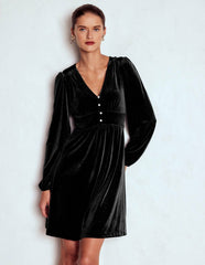 Jocelyn Short Velvet Dress-Black / Boden Online