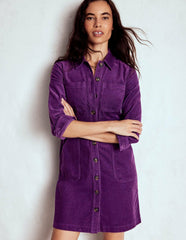 Amanda Cord Short Dress-Viola Purple / Boden Outlet