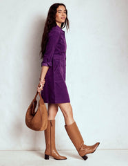 Amanda Cord Short Dress-Viola Purple / Boden Outlet