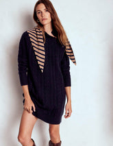 Amara Short Cable Dress-Navy / Boden Sale
