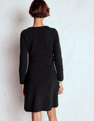 Lavinia Button Shift Dress-Black / Boden Outlet