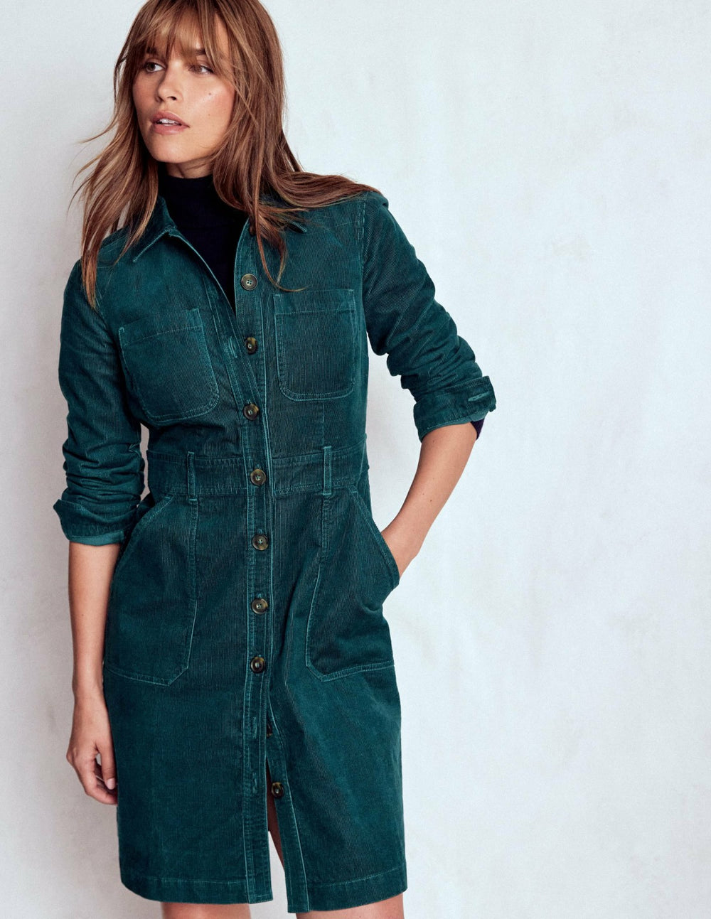 Amanda Cord Short Dress-Midnight Teal / Boden On sale