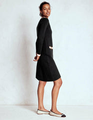 Holly Knitted Shift Dress-Black / Boden Online