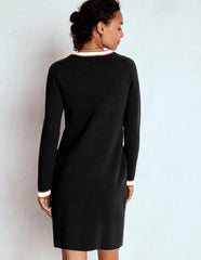 Holly Knitted Shift Dress-Black / Boden Online