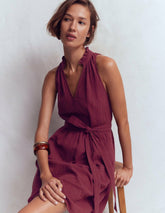 Viv Double Cloth Short Dress-Deep Wisteria / Boden On sale