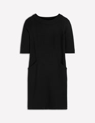 Nessa Ottoman Shift Dress-Black / Boden