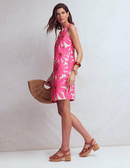 Linen Shift Dress-Pink, Daisy Blossom / Boden Outlet