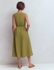 Mia V-neck Jersey Midi Dress-Olive / Boden us
