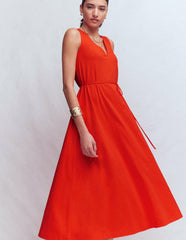 Mia V-neck Jersey Midi Dress-Firecracker Red / Boden Sale