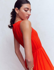 Mia V-neck Jersey Midi Dress-Firecracker Red / Boden Sale