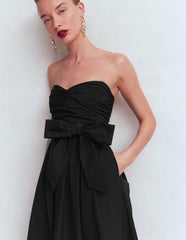 Strapless Taffeta Dress-Black / Boden us