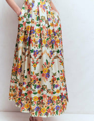 Pleat V-neck Dress-Multi Meadow Flowers / Boden us