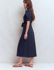 Puff Sleeve Ponte Shirt Dress-Navy / Boden On sale