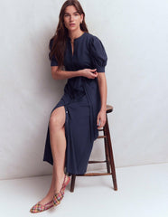 Puff Sleeve Ponte Shirt Dress-Navy / Boden On sale