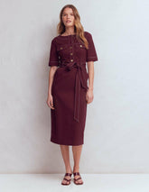 Bria Ponte Midi Dress-Deep Wisteria / Boden us