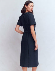 Ruth Zip Texture Dress-Navy / Boden