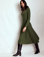 Brönte Knitted Rib Shirt Dress-Woodland Green / Boden Online