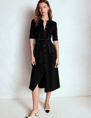 Anita Ponte Shirt Dress-Black / Boden us