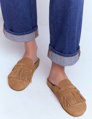 Etta Ghillie Mule Clogs-Tan / Boden Outlet