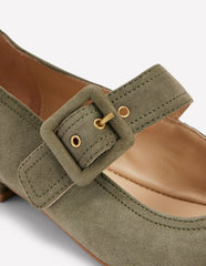 Vic Chisel Toe Mary Janes-Deep Olive / Boden
