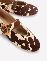 Kylie Flat Buckle Mary Janes-Brown/Ivory / Boden Discount