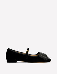 Embellished Bow Mary Jane Flat-Black / Boden On sale