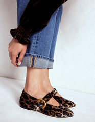 Kylie Flat Buckle Mary Janes-Leopard / Boden Outlet