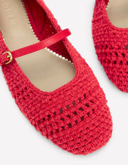 Crochet Mary Jane Flats-Post box Red / Boden Outlet