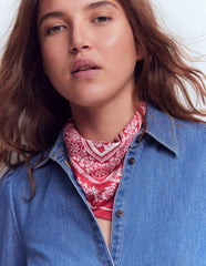 Elisabeth Silk Square Scarf-Red Decorative Blossom / Boden us