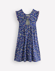 Bow Back Jersey Dress-Blue Ditsy Floral / Boden Online