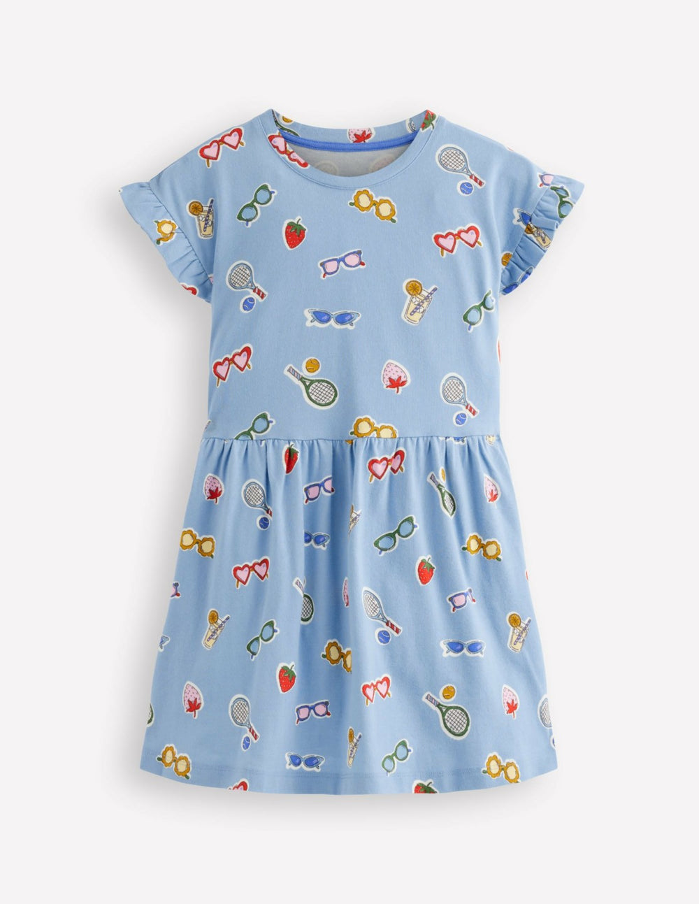 Jersey T-Shirt Dress-Glacier Blue Holiday Print / Boden Discount
